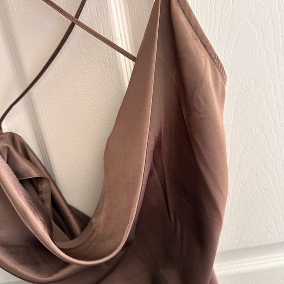 Brown Silk Slip Dress - Picture 4 of 4